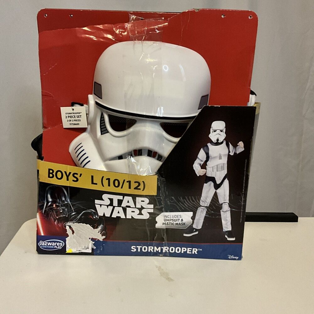 Kids Star Wars Size Boys L(10/12) Storm Trooper Costume - mask and jumpsuit New